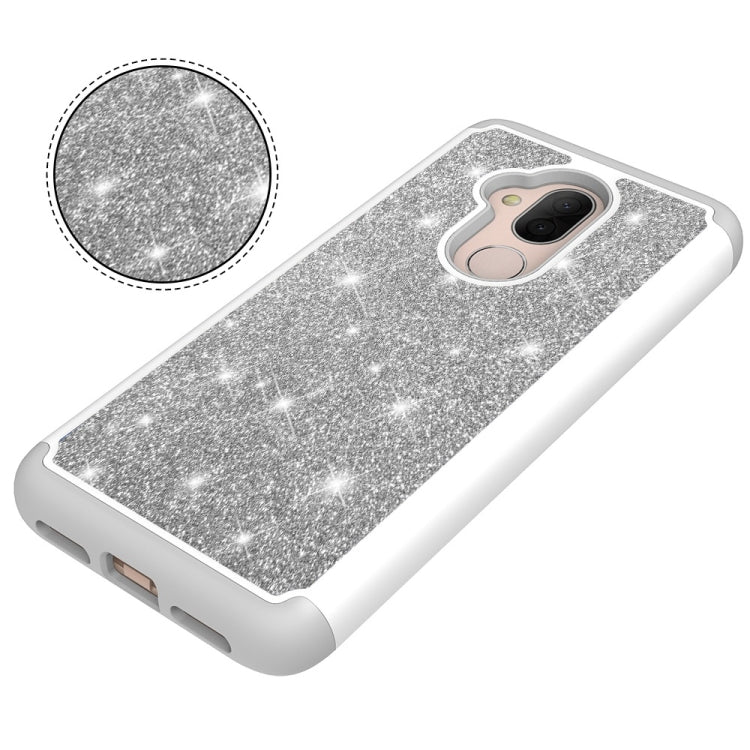Glitter Powder Contrast Skin Shockproof Silicone + PC Protective Case for Alcatel 7 (2018) / Alcatel Revvl 2 Plus (2018) / Alcatel 7 Folio