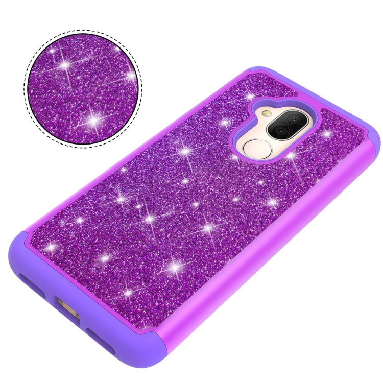 Glitter Powder Contrast Skin Shockproof Silicone + PC Protective Case for Alcatel 7 (2018) / Alcatel Revvl 2 Plus (2018) / Alcatel 7 Folio