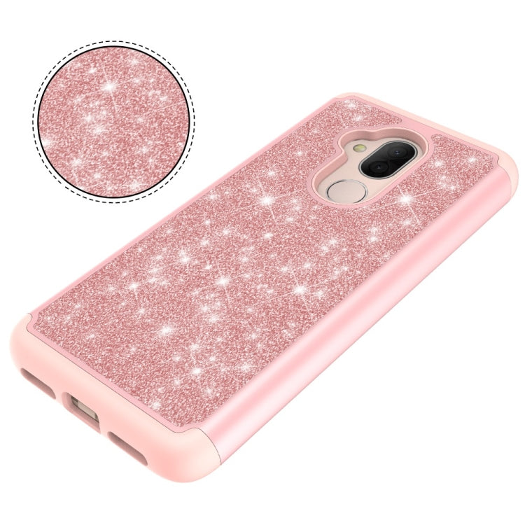 Glitter Powder Contrast Skin Shockproof Silicone + PC Protective Case for Alcatel 7 (2018) / Alcatel Revvl 2 Plus (2018) / Alcatel 7 Folio