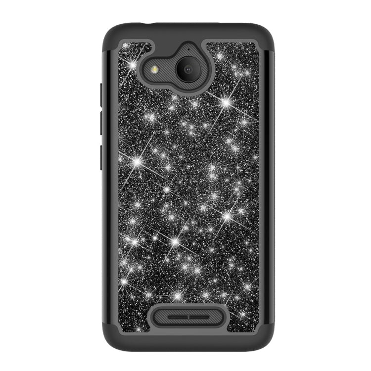 Glitter Powder Contrast Skin Shockproof Silicone + PC Protective Case for Alcatel Tetra