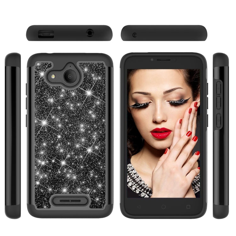 Glitter Powder Contrast Skin Shockproof Silicone + PC Protective Case for Alcatel Tetra