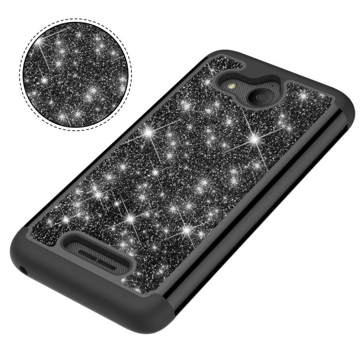 Glitter Powder Contrast Skin Shockproof Silicone + PC Protective Case for Alcatel Tetra