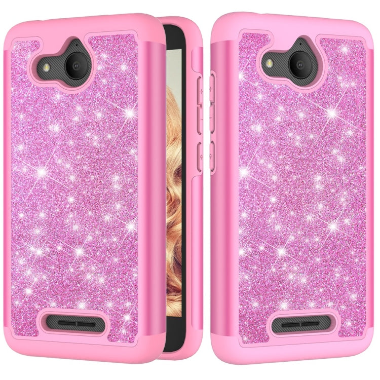 Glitter Powder Contrast Skin Shockproof Silicone + PC Protective Case for Alcatel Tetra