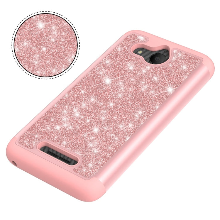 Glitter Powder Contrast Skin Shockproof Silicone + PC Protective Case for Alcatel Tetra