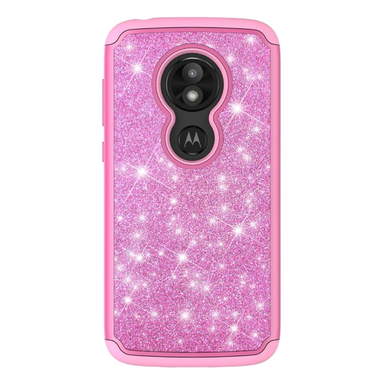 Glitter Powder Contrast Skin Shockproof Silicone + PC Protective Case for Motorola Moto E5 Play / Moto E5 Cruise US Version