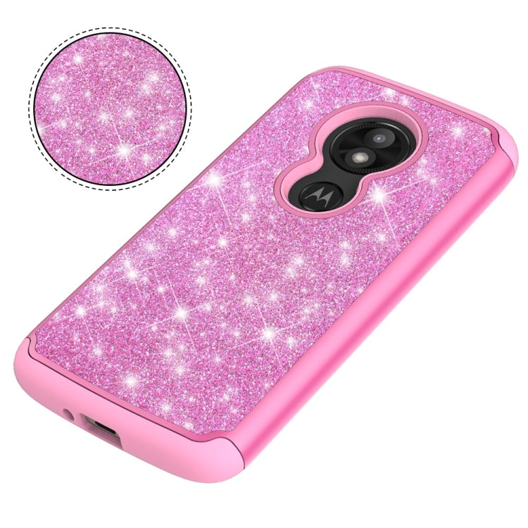 Glitter Powder Contrast Skin Shockproof Silicone + PC Protective Case for Motorola Moto E5 Play / Moto E5 Cruise US Version