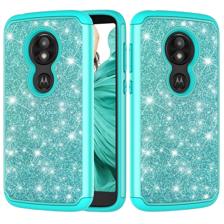 Glitter Powder Contrast Skin Shockproof Silicone + PC Protective Case for Motorola Moto E5 Play / Moto E5 Cruise US Version