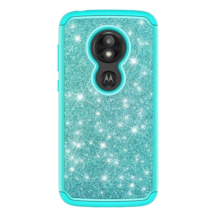 Glitter Powder Contrast Skin Shockproof Silicone + PC Protective Case for Motorola Moto E5 Play / Moto E5 Cruise US Version