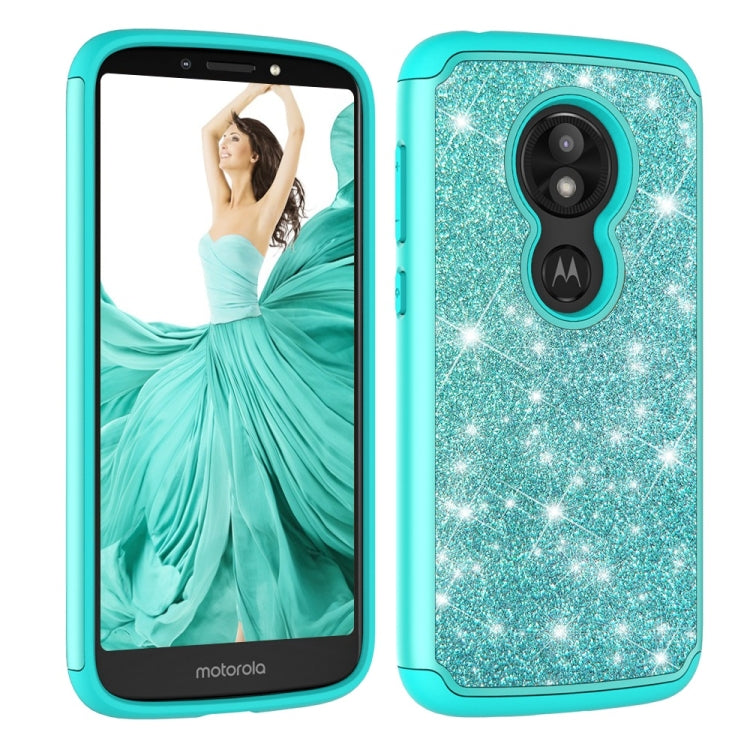 Glitter Powder Contrast Skin Shockproof Silicone + PC Protective Case for Motorola Moto E5 Play / Moto E5 Cruise US Version