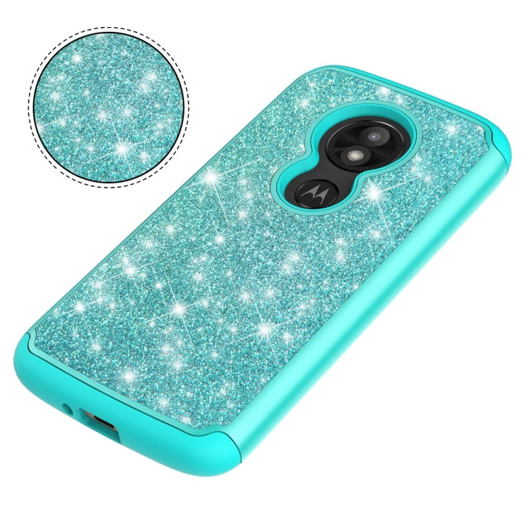 Glitter Powder Contrast Skin Shockproof Silicone + PC Protective Case for Motorola Moto E5 Play / Moto E5 Cruise US Version