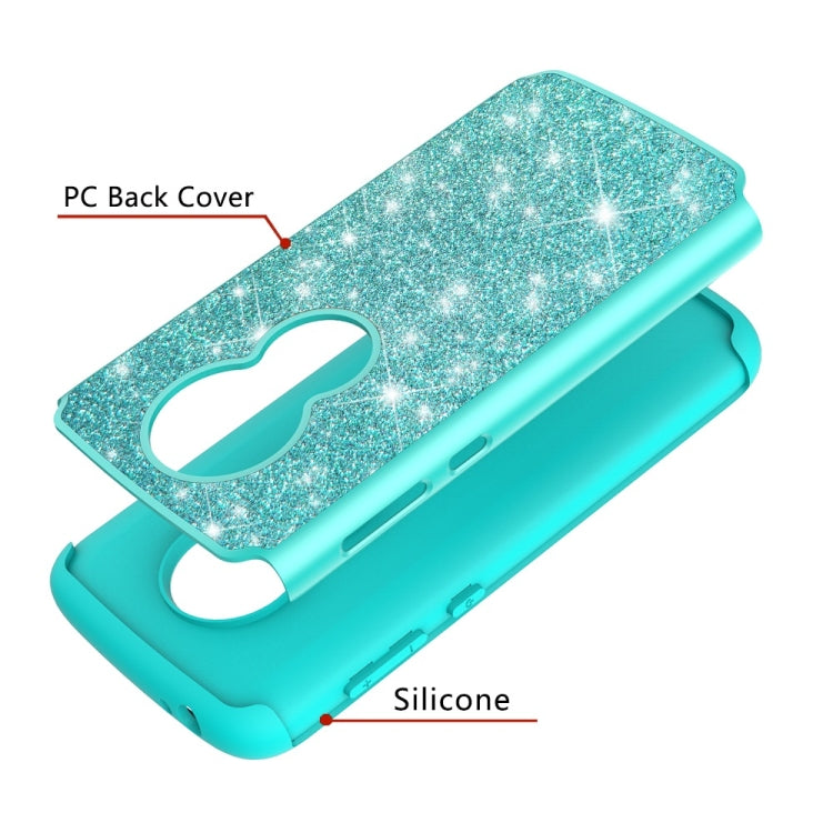 Glitter Powder Contrast Skin Shockproof Silicone + PC Protective Case for Motorola Moto E5 Play / Moto E5 Cruise US Version