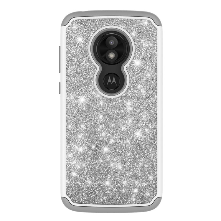 Glitter Powder Contrast Skin Shockproof Silicone + PC Protective Case for Motorola Moto E5 Play / Moto E5 Cruise US Version