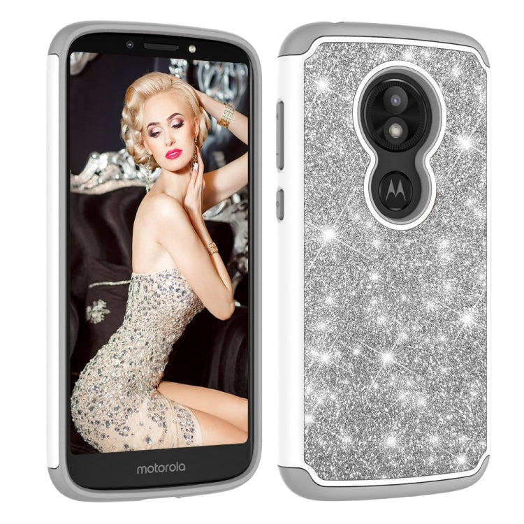 Glitter Powder Contrast Skin Shockproof Silicone + PC Protective Case for Motorola Moto E5 Play / Moto E5 Cruise US Version