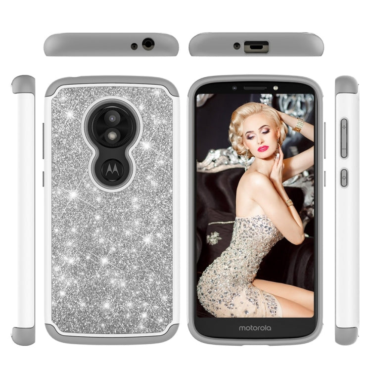 Glitter Powder Contrast Skin Shockproof Silicone + PC Protective Case for Motorola Moto E5 Play / Moto E5 Cruise US Version