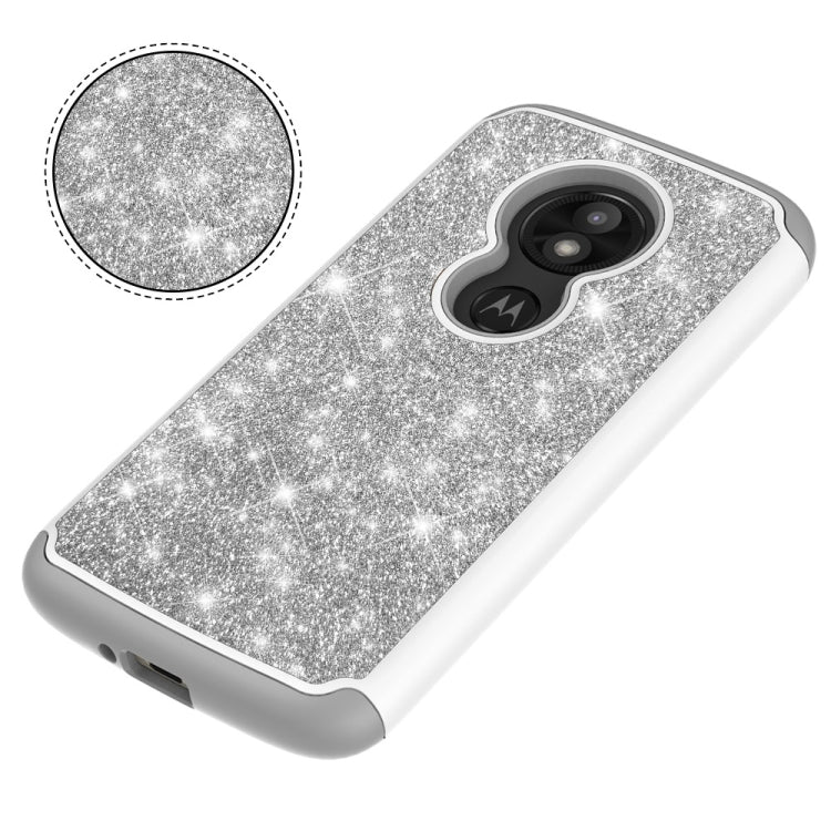 Glitter Powder Contrast Skin Shockproof Silicone + PC Protective Case for Motorola Moto E5 Play / Moto E5 Cruise US Version