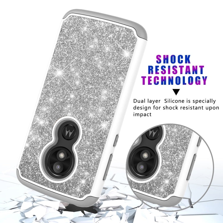 Glitter Powder Contrast Skin Shockproof Silicone + PC Protective Case for Motorola Moto E5 Play / Moto E5 Cruise US Version
