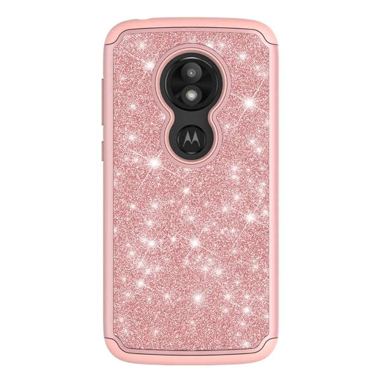 Glitter Powder Contrast Skin Shockproof Silicone + PC Protective Case for Motorola Moto E5 Play / Moto E5 Cruise US Version