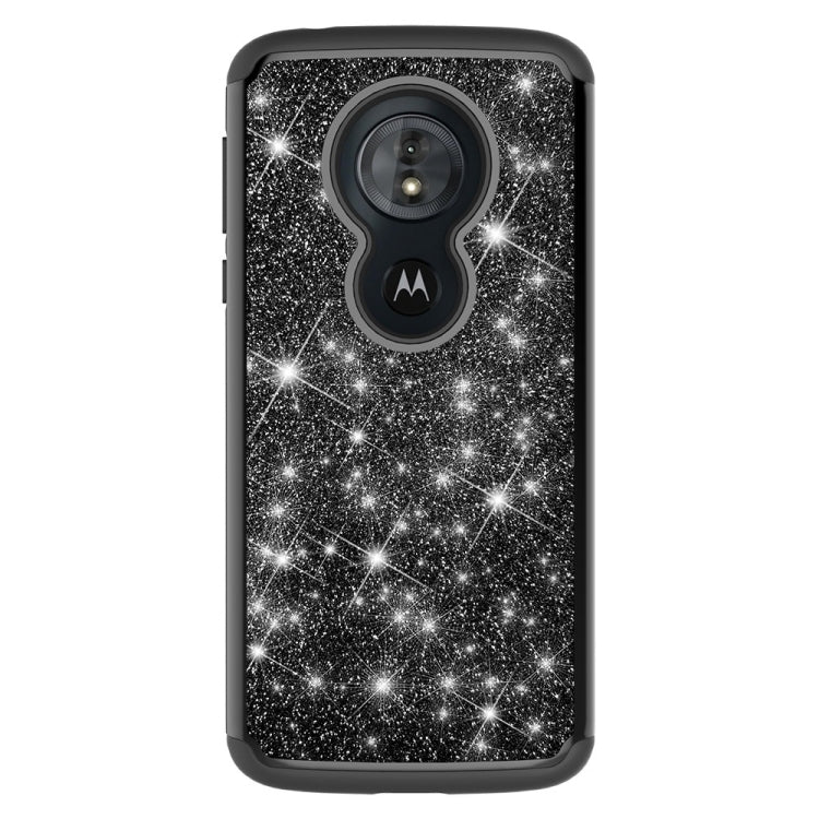 Glitter Powder Contrast Skin Shockproof Silicone + PC Protective Case for Motorola Moto G6 Play / Moto E5