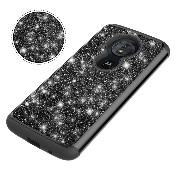 Glitter Powder Contrast Skin Shockproof Silicone + PC Protective Case for Motorola Moto G6 Play / Moto E5