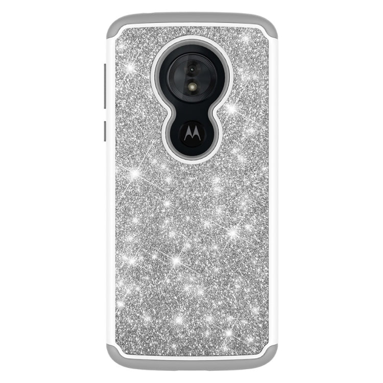 Glitter Powder Contrast Skin Shockproof Silicone + PC Protective Case for Motorola Moto G6 Play / Moto E5