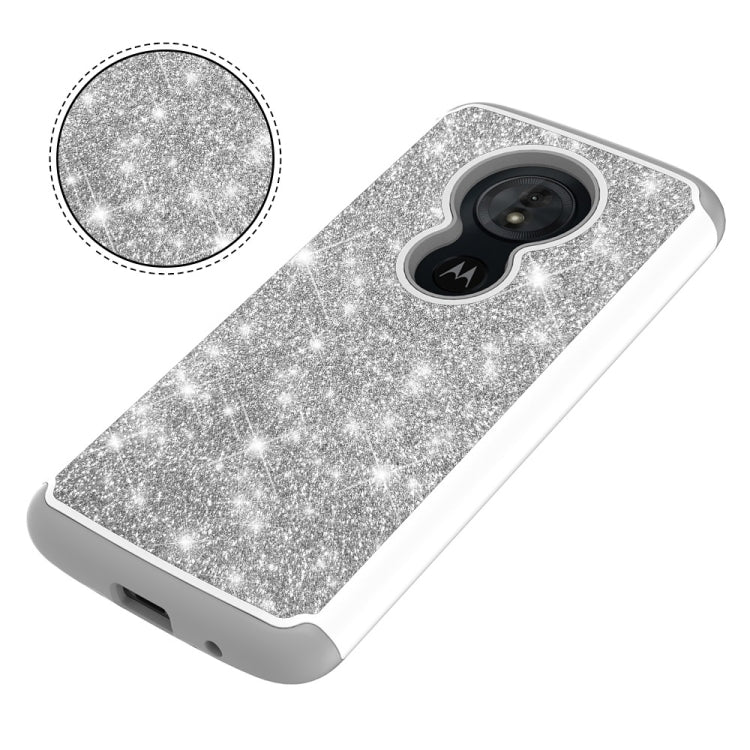 Glitter Powder Contrast Skin Shockproof Silicone + PC Protective Case for Motorola Moto G6 Play / Moto E5