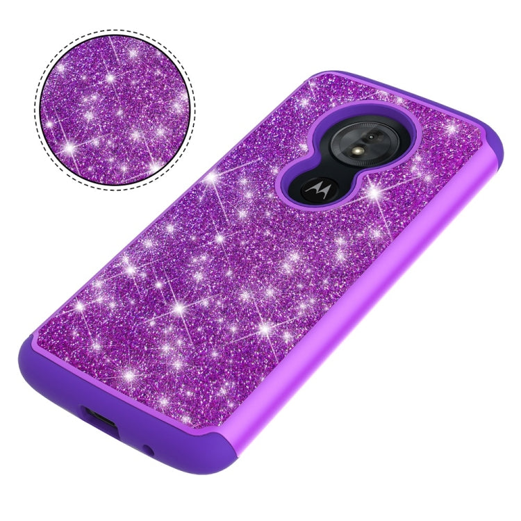 Glitter Powder Contrast Skin Shockproof Silicone + PC Protective Case for Motorola Moto G6 Play / Moto E5
