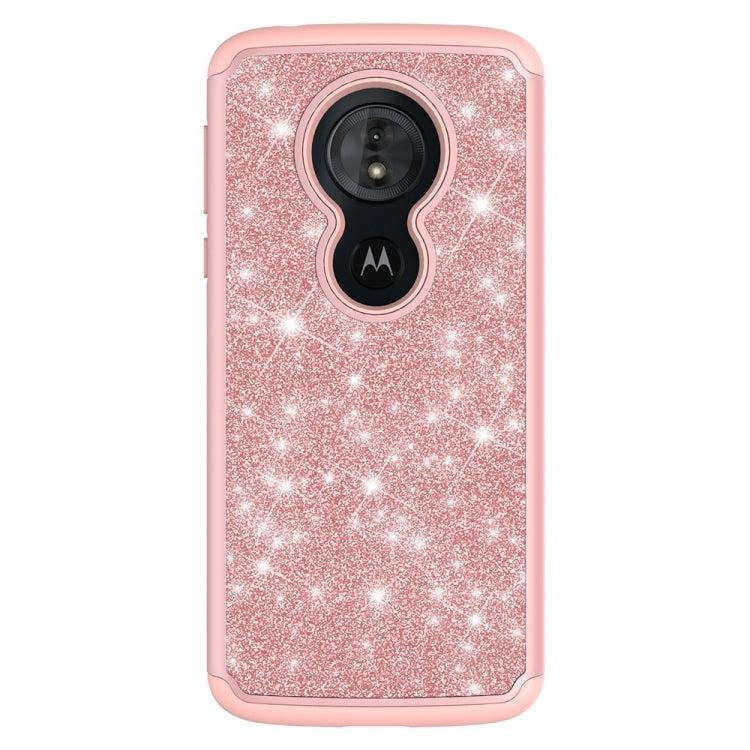 Glitter Powder Contrast Skin Shockproof Silicone + PC Protective Case for Motorola Moto G6 Play / Moto E5