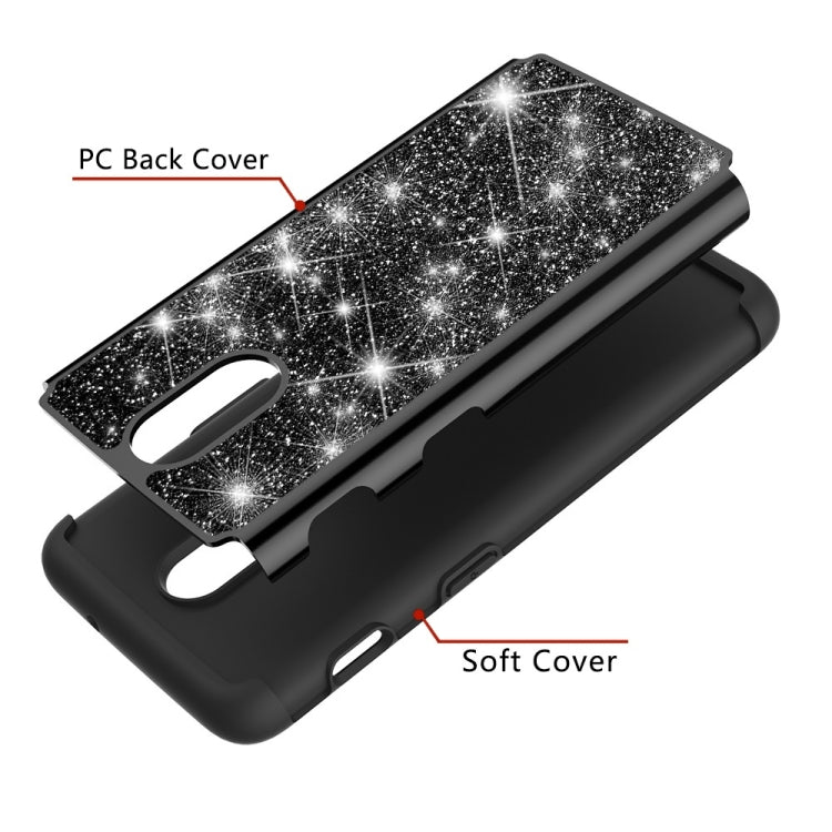 Glitter Powder Contrast Skin Shockproof Silicone + PC Protective Case for OnePlus 6T