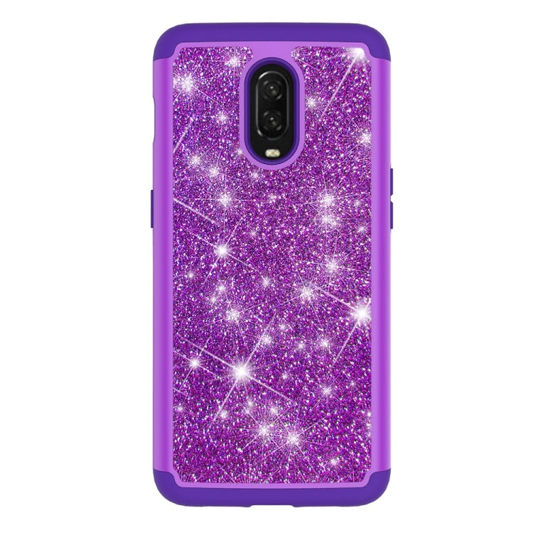 Glitter Powder Contrast Skin Shockproof Silicone + PC Protective Case for OnePlus 6T