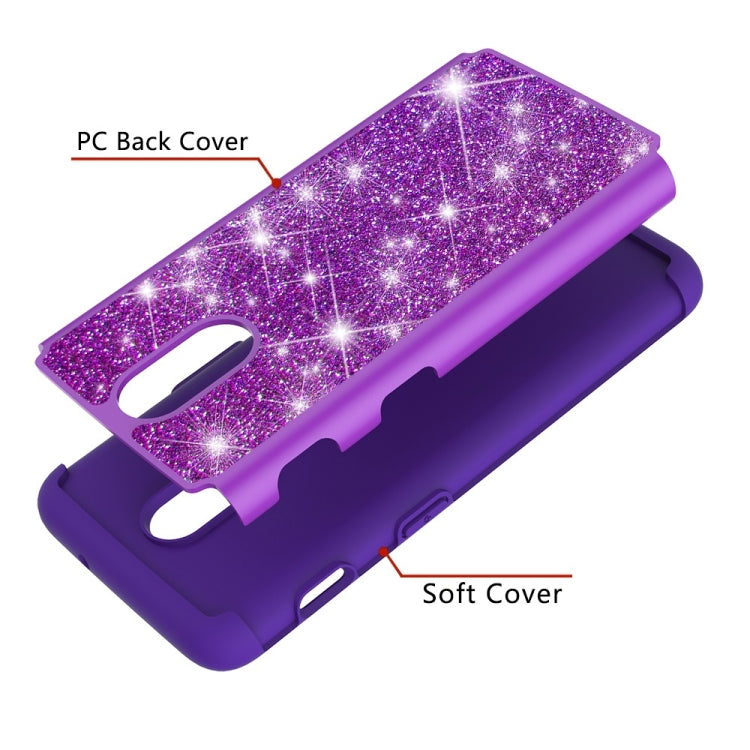 Glitter Powder Contrast Skin Shockproof Silicone + PC Protective Case for OnePlus 6T