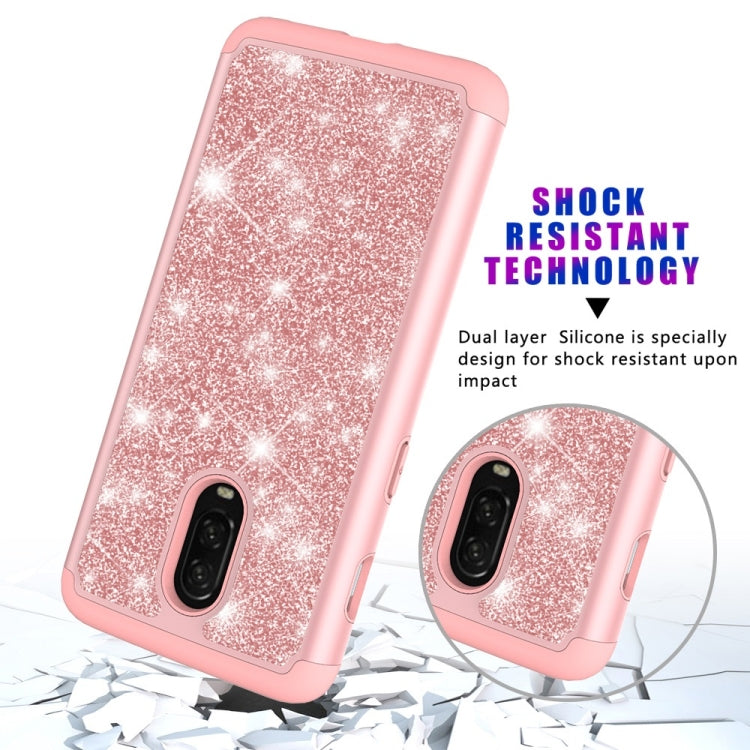 Glitter Powder Contrast Skin Shockproof Silicone + PC Protective Case for OnePlus 6T