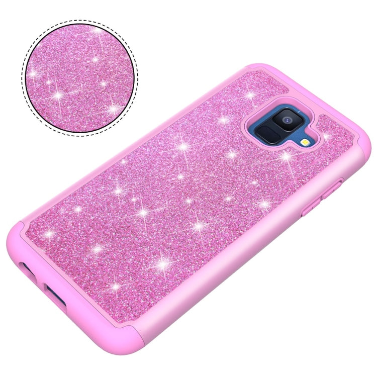 Glitter Powder Contrast Skin Shockproof Silicone + PC Protective Case for Galaxy A6 (2018)