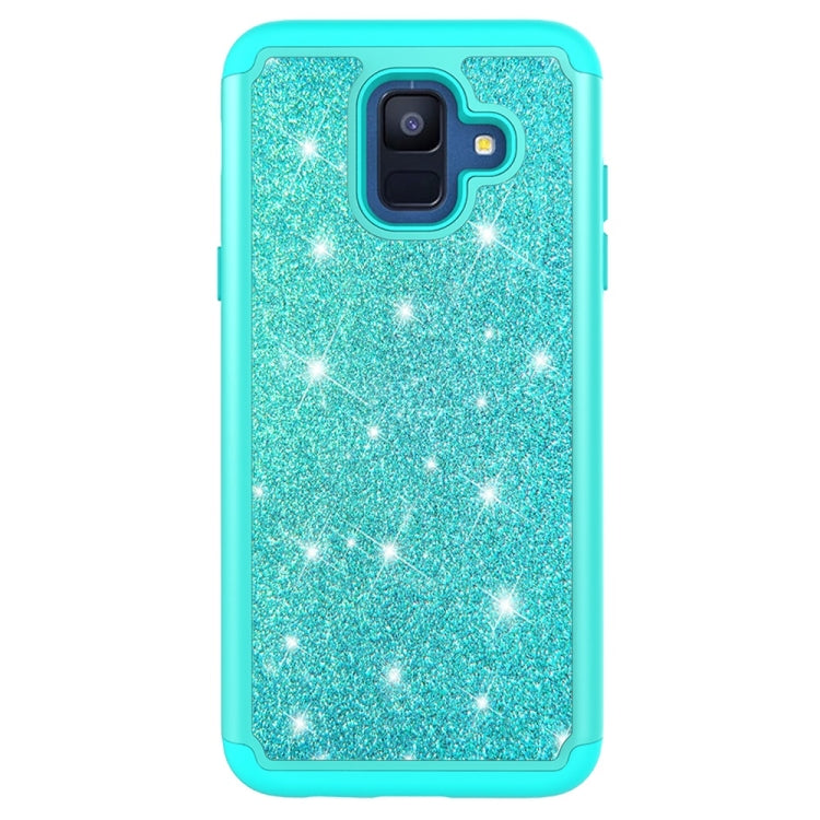 Glitter Powder Contrast Skin Shockproof Silicone + PC Protective Case for Galaxy A6 (2018)