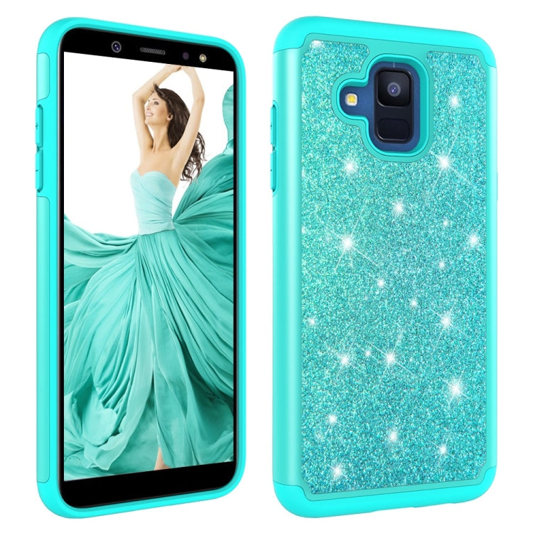 Glitter Powder Contrast Skin Shockproof Silicone + PC Protective Case for Galaxy A6 (2018)