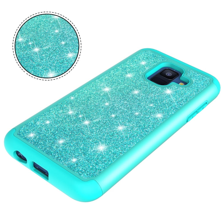 Glitter Powder Contrast Skin Shockproof Silicone + PC Protective Case for Galaxy A6 (2018)