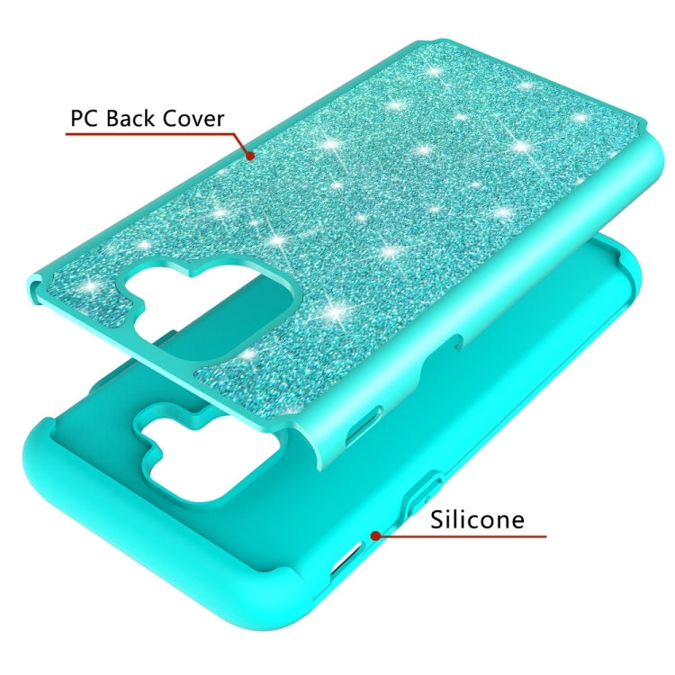 Glitter Powder Contrast Skin Shockproof Silicone + PC Protective Case for Galaxy A6 (2018)