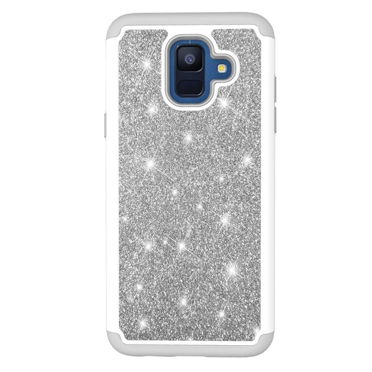 Glitter Powder Contrast Skin Shockproof Silicone + PC Protective Case for Galaxy A6 (2018)