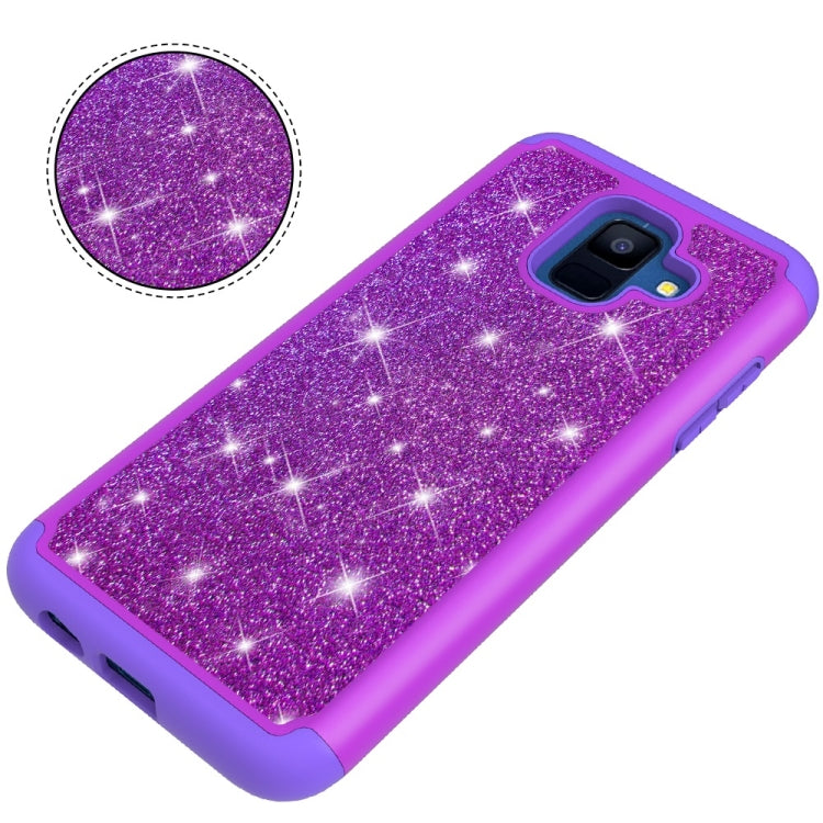 Glitter Powder Contrast Skin Shockproof Silicone + PC Protective Case for Galaxy A6 (2018)