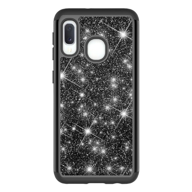 Glitter Powder Contrast Skin Shockproof Silicone + PC Protective Case for Galaxy A20e / A10e