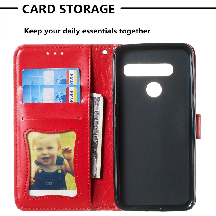 Pressed Printing Rattan Flower Pattern Horizontal Flip PU Leather Case for LG G8 ThinQ / G8S ThinQ, with Holder & Card Slots & Wallet & Photo Frame