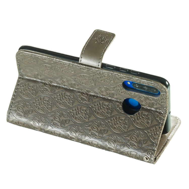 Pressed Printing Rattan Flower Pattern Horizontal Flip PU Leather Case for Huawei P30 Lite / Nova 4e, with Holder & Card Slots & Wallet & Photo Frame