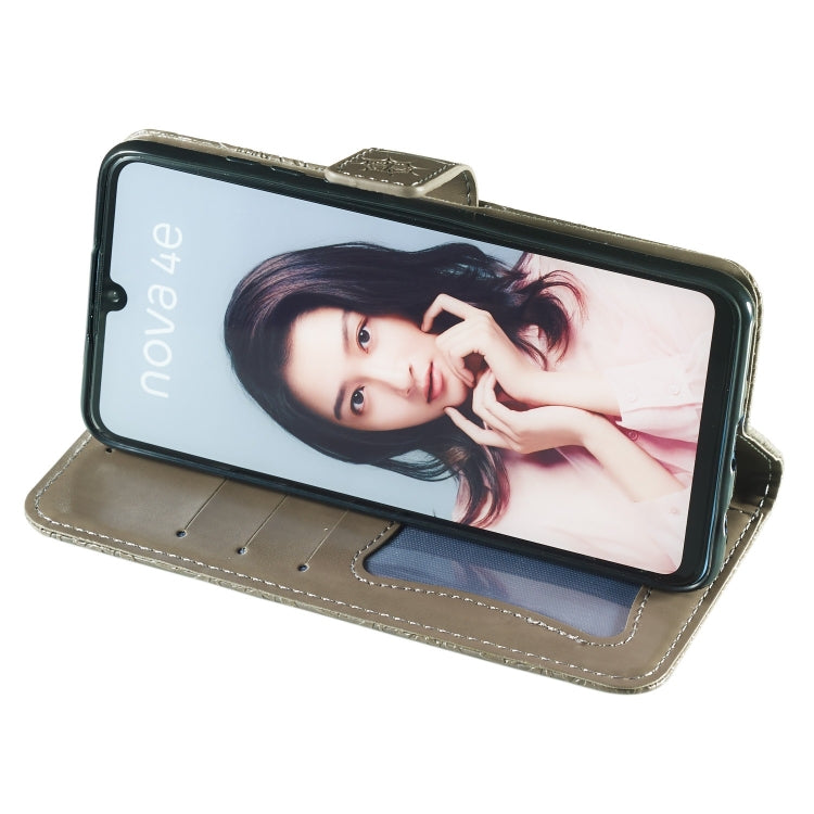 Pressed Printing Rattan Flower Pattern Horizontal Flip PU Leather Case for Huawei P30 Lite / Nova 4e, with Holder & Card Slots & Wallet & Photo Frame