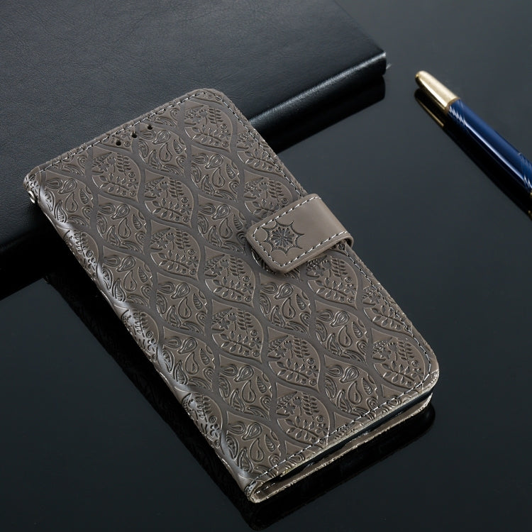 Pressed Printing Rattan Flower Pattern Horizontal Flip PU Leather Case for Huawei P30 Lite / Nova 4e, with Holder & Card Slots & Wallet & Photo Frame