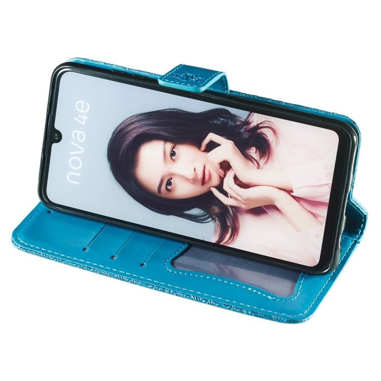 Pressed Printing Rattan Flower Pattern Horizontal Flip PU Leather Case for Huawei P30 Lite / Nova 4e, with Holder & Card Slots & Wallet & Photo Frame