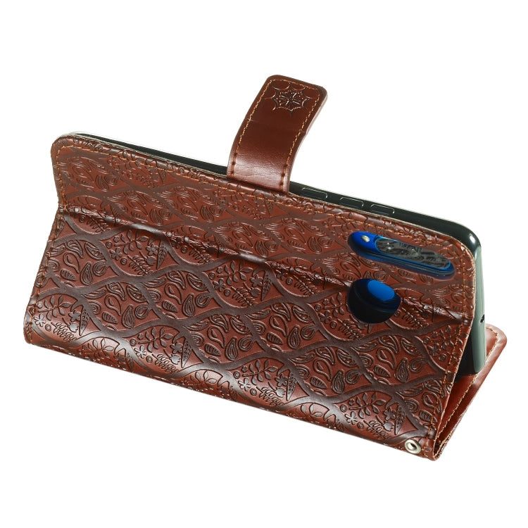 Pressed Printing Rattan Flower Pattern Horizontal Flip PU Leather Case for Huawei P30 Lite / Nova 4e, with Holder & Card Slots & Wallet & Photo Frame