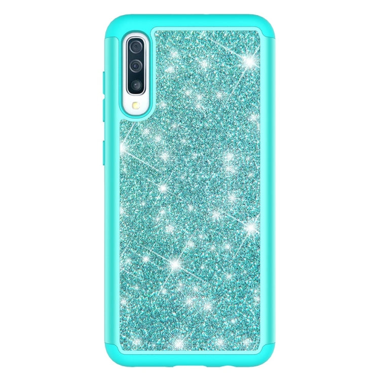 Glitter Powder Contrast Skin Shockproof Silicone + PC Protective Case for Galaxy A50