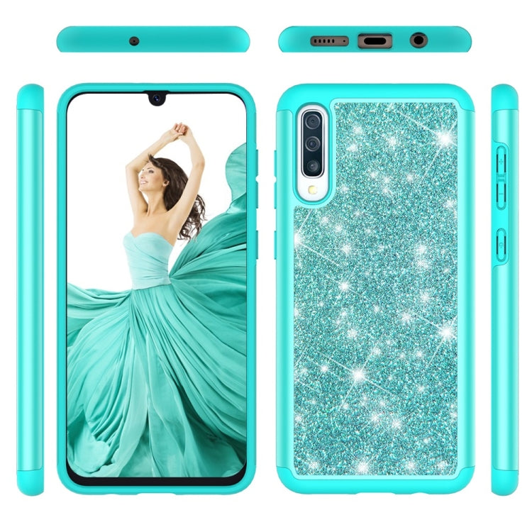 Glitter Powder Contrast Skin Shockproof Silicone + PC Protective Case for Galaxy A50