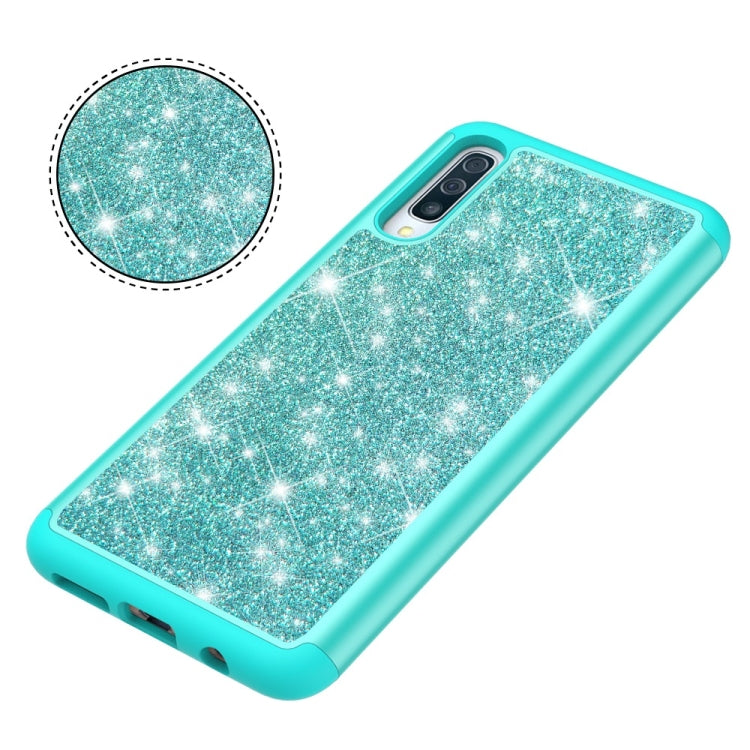 Glitter Powder Contrast Skin Shockproof Silicone + PC Protective Case for Galaxy A50