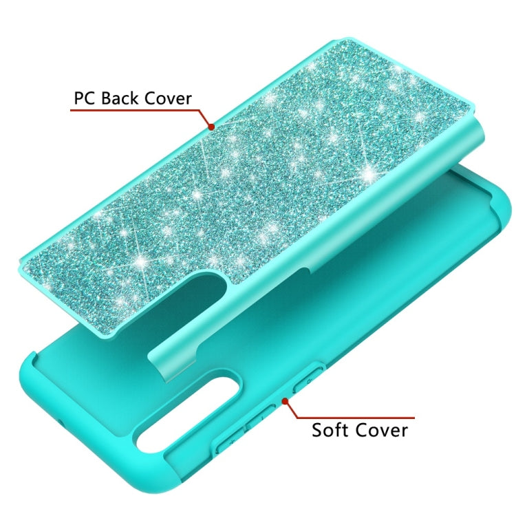 Glitter Powder Contrast Skin Shockproof Silicone + PC Protective Case for Galaxy A50