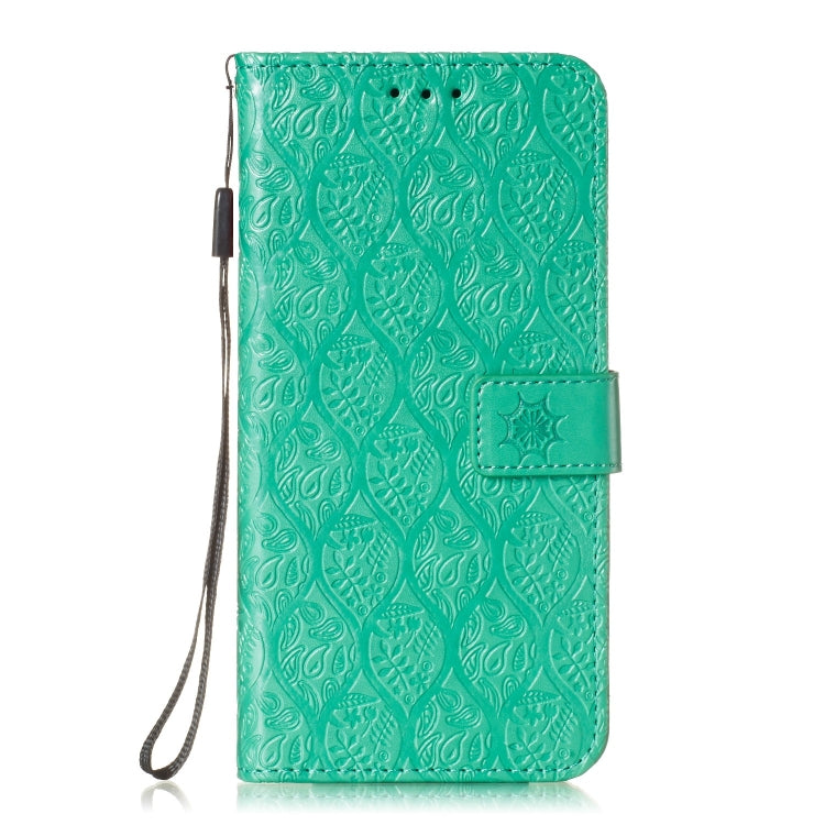 Pressed Printing Rattan Flower Pattern Horizontal Flip PU Leather Case for Huawei Y6 2019 / Honor 8A, with Holder & Card Slots & Wallet & Photo Frame
